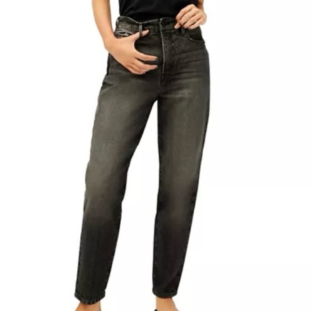 Good American Dark Gray Straight Leg Jeans